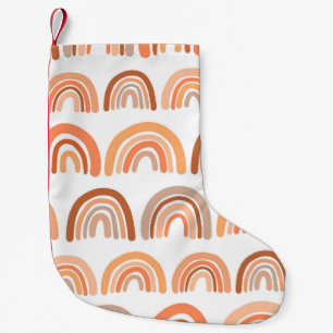 Meia De Natal Pequena Padrão sem costura com arco-íris. Textura desenh
