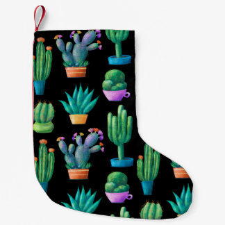 Meia De Natal Pequena Padrão sem costura com cactos coloridos agudos, al