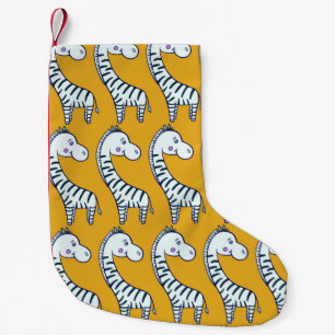 Meia De Natal Pequena Padrão sem costura com desenho animado zebras ama