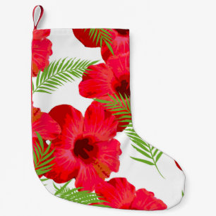 Meia De Natal Pequena Padrão sem costura com flor tropical, palma