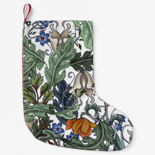 Meia De Natal Pequena Padrão sem costura com flores no estilo de deco d