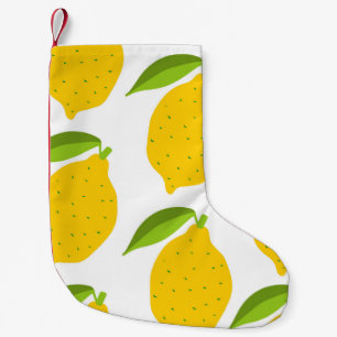 Meia De Natal Pequena Padrão sem costura com limão fresco amarelo