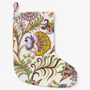 Meia De Natal Pequena Padrão sem costura com paisley floral