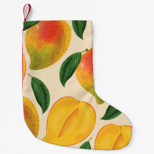 Meia De Natal Pequena Padrão sem costura da Fruta de Mango