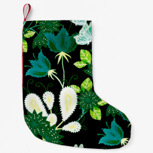 Meia De Natal Pequena Padrão sem costura de aquarela com flores de fanta