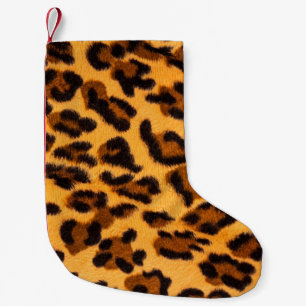 Meia De Natal Pequena Padrão sem costura de peles de leopardo