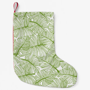 Meia De Natal Pequena Padrão sem costura Monstera deixa o fundo. Flora