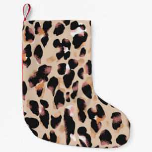 Meia De Natal Pequena Padrão sem falhas de impressão leopardo