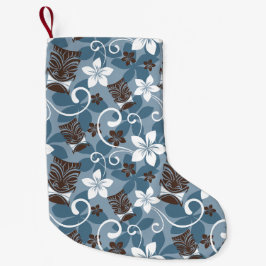 MEIA DE NATAL PEQUENA PADRÃO TIKI LUAU (AZUL)