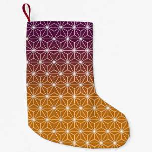 Meia De Natal Pequena Padrão tradicional japonês vermelho e roxo
