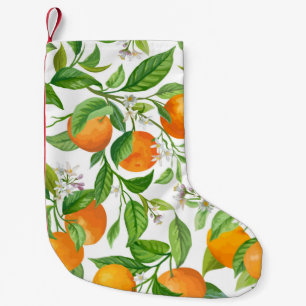 Meia De Natal Pequena Padrão tropical sem costura de Fruta de mandarina