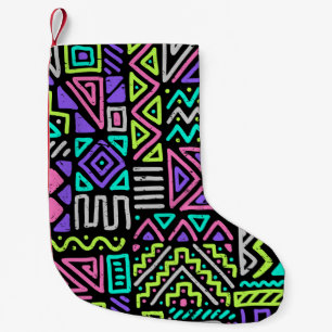 Meia De Natal Pequena padrão uniforme com linhas de abstrato. geométric