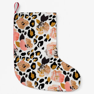 Meia De Natal Pequena Padrão uniforme de abstrato floral: flores com ze
