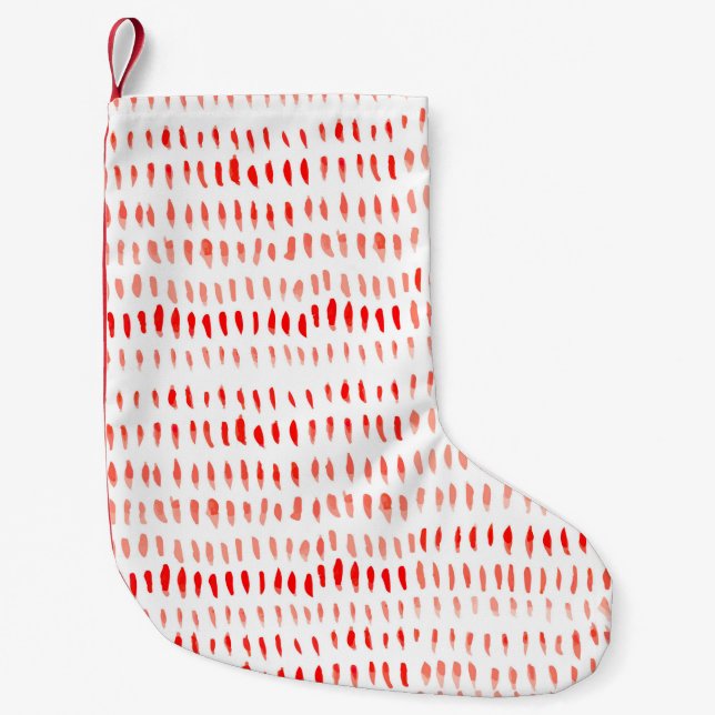 Meia De Natal Pequena Padrão uniforme de linearidade de aquarelas (Frente)