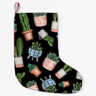 Meia De Natal Pequena Padrão uniforme de plantas domésticas de Waterco