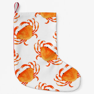 Meia De Natal Pequena Padrão uniforme dos caranguejos laranja