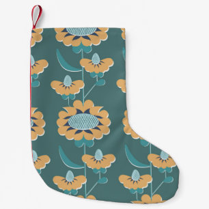 Meia De Natal Pequena padrão uniforme floral do estilo retro abstrato.