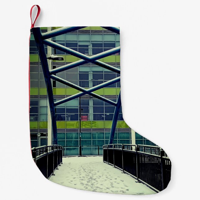 Meia De Natal Pequena Padrão verde (Frente)