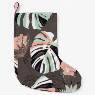 Meia De Natal Pequena Padrão Vintage Seamless. Fl tropical contemporâneo