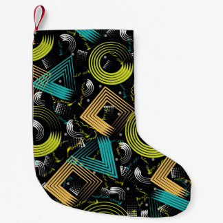Meia De Natal Pequena Padrões geométricos,retrô,90s,abstrato,a