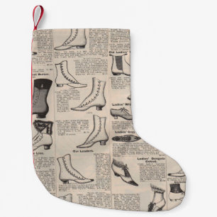 Meia De Natal Pequena Página de Catálogo de Sapatos Femininos Antigos Im