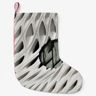 Meia De Natal Pequena Painel de vidro preto opaco, de cor branca, na sup