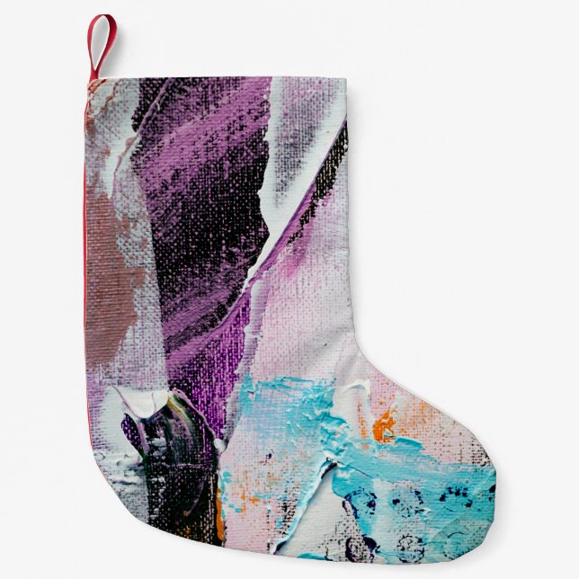 Meia De Natal Pequena painted abstract backgroundabstract,acrylic,art,ar (Frente)