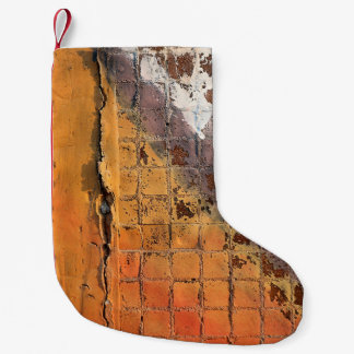 Meia De Natal Pequena Painted mosaic brick tile wall, close up of graffi