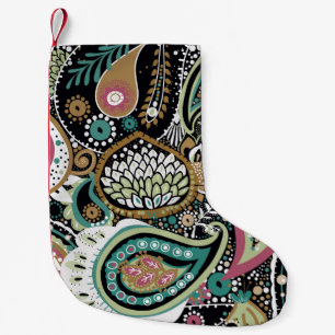 Meia De Natal Pequena Paisley asiático: design moderno sem costura.