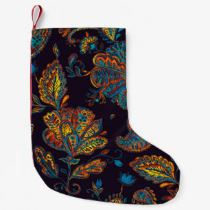 Meia De Natal Pequena Paisley watercolor: azulejo de padrão floral