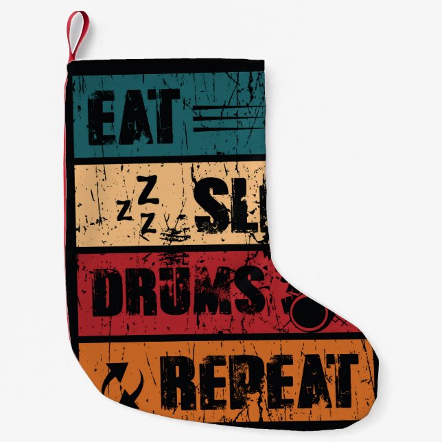 Meia De Natal Pequena Paixão de tambor: ilustração de design de camiseta (Frente)