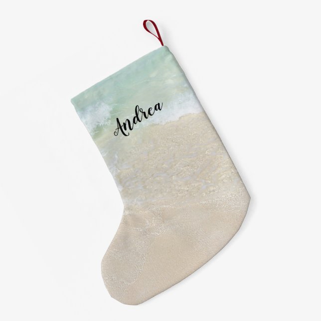 Meia De Natal Pequena Paleta de praia Modelo de natal (Verso (Pendurada))