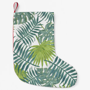 Meia De Natal Pequena Palm Tree Fronds Pintando Havaiano