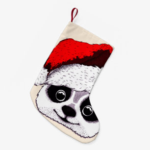 Meia De Natal Pequena panda engraçada e fofa no Natal