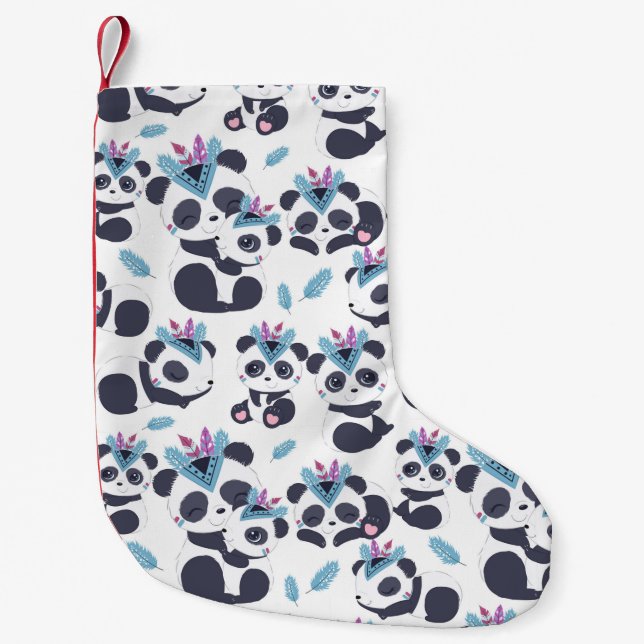 Meia De Natal Pequena Panda Lover | É Como O Panda (Frente)