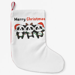 Meia De Natal Pequena Panda Natal Animais Pandas Feliz Natal