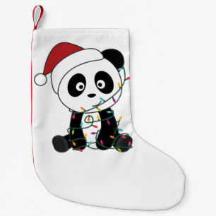 Meia De Natal Pequena Panda Natal Neve Inverno Animais Pandas Adultos C