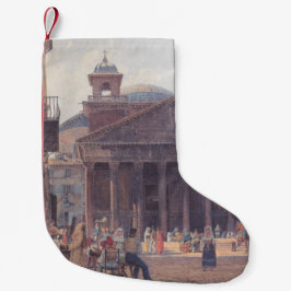 Meia De Natal Pequena Pantheon e Piazza della Rotonda em Roma, Itália