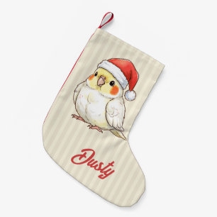 Meia De Natal Pequena Papagaio-do-nordeste de Natal Personalizado Usando