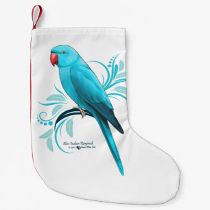 Meia De Natal Pequena Papagaio-do-pescoço-azul