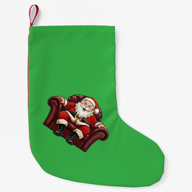 Meia De Natal Pequena Papai Noel (Frente)