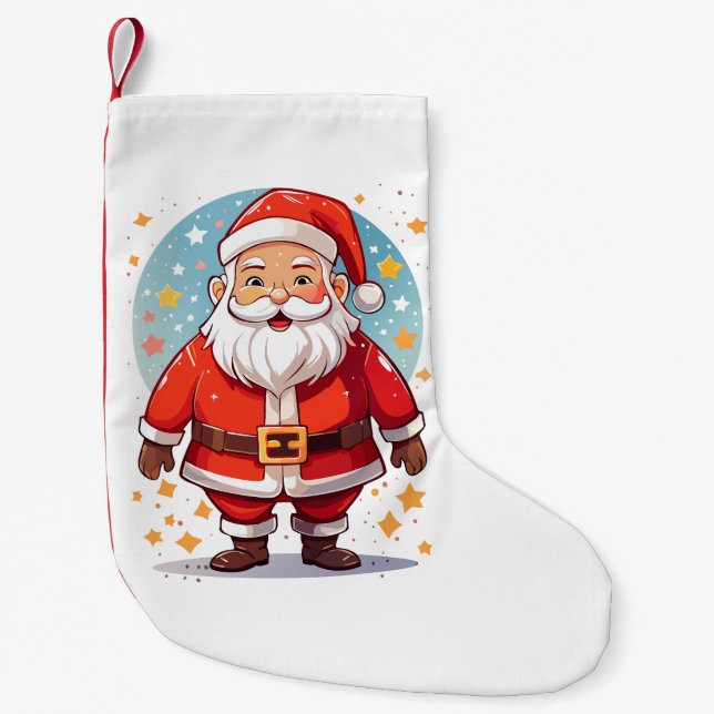 Meia De Natal Pequena Papai Noel (Frente)