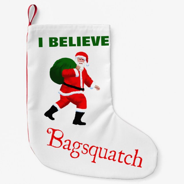 Meia De Natal Pequena Papai Noel - Bagsquatch (Frente)