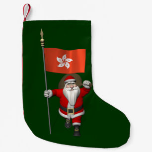 Meia De Natal Pequena Papai Noel Com Alferes De Hong Kong