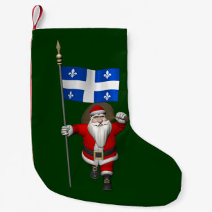 Meia De Natal Pequena Papai Noel Com Alferes Do Québec CDN