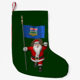 Meia De Natal Pequena Papai Noel Com Bandeira De Alberta CDN