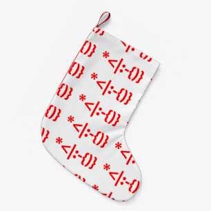 Meia De Natal Pequena Papai Noel com Beard Christmas Emoticon