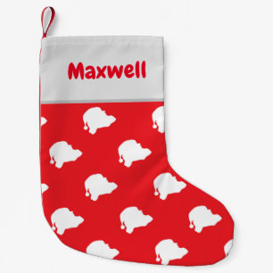 Meia De Natal Pequena Papai Noel em vermelho