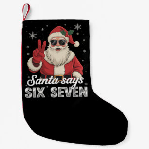 Meia De Natal Pequena Papai Noel Engraçado Diz Seis Sete Natal 67 Meme X