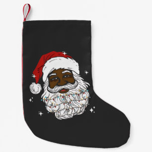 Meia De Natal Pequena Papai Noel Negro Natal História Negra Xmas